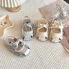 Girls' Lace-up Shoes with Bow Decorations and Soft-soled Sandals