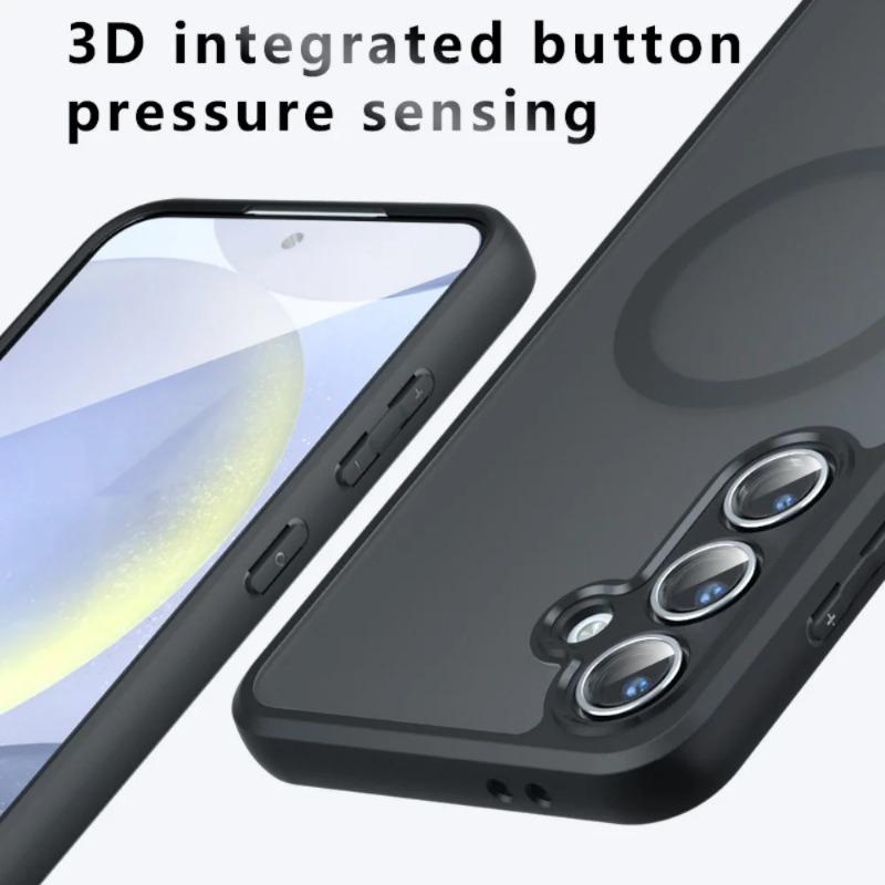 Luxury Matte Skinfeel Magnetic Air Bags Case Samsung Galaxy S25 S24 S23 S22 Ultra Plus FE A55 A54 A35 A25 A24   Anti Fall Cover