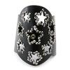 Les Trésors De Lily [J1721] - Black Gray 'Stars' Designer Bracelet