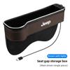 For Jeep Car LED Lights Seat Gap Storage Box Cup Holder With USB Charging For Jeep Grand Cherokee Wrangler JK Gladiator Compa