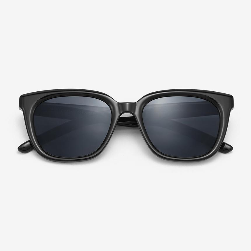 Seutailwokeu Horn-Rimmed Square Sunglasses Style Work Tr90-11 C1_Black Unisex Daily