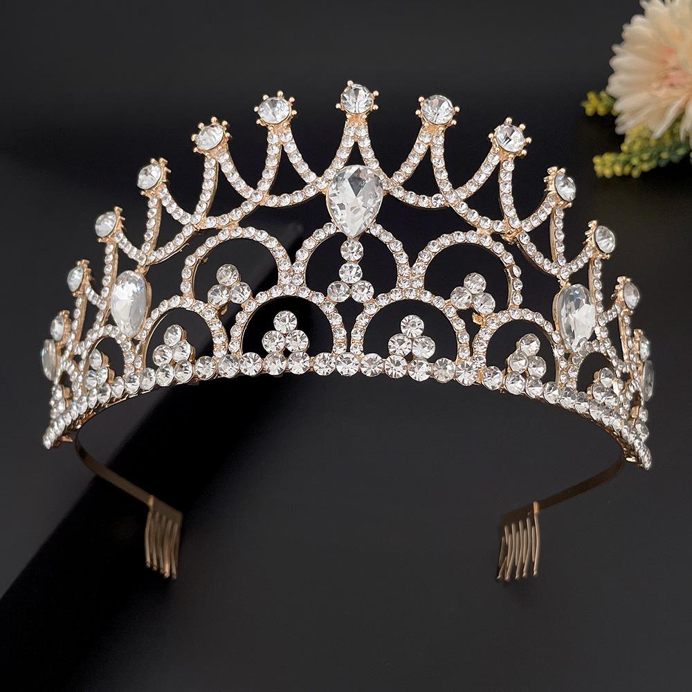 Bridal Baroque Large Crown Rhinestone Hair Accessories Queen Luxury Crown Wedding Headdress Accessories Headband