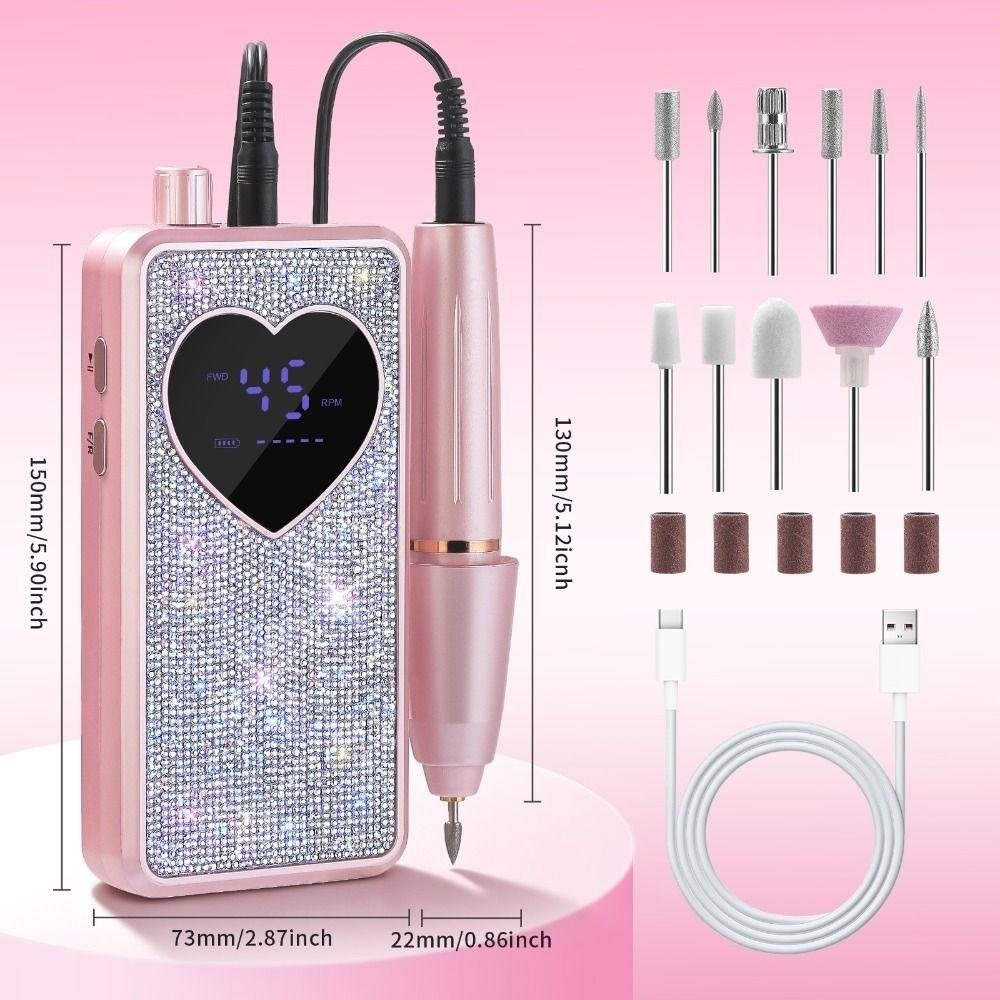 Rechargeable Nail Buffing Machine 45000RPM Nail Gel Polish Machine  Nail Art Tools