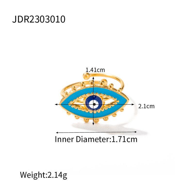 European and American Fashion Devil's Eye Titanium Steel Plated 18K Gold Ring Niche Original Design High-End Jewelry That Does Not Fade