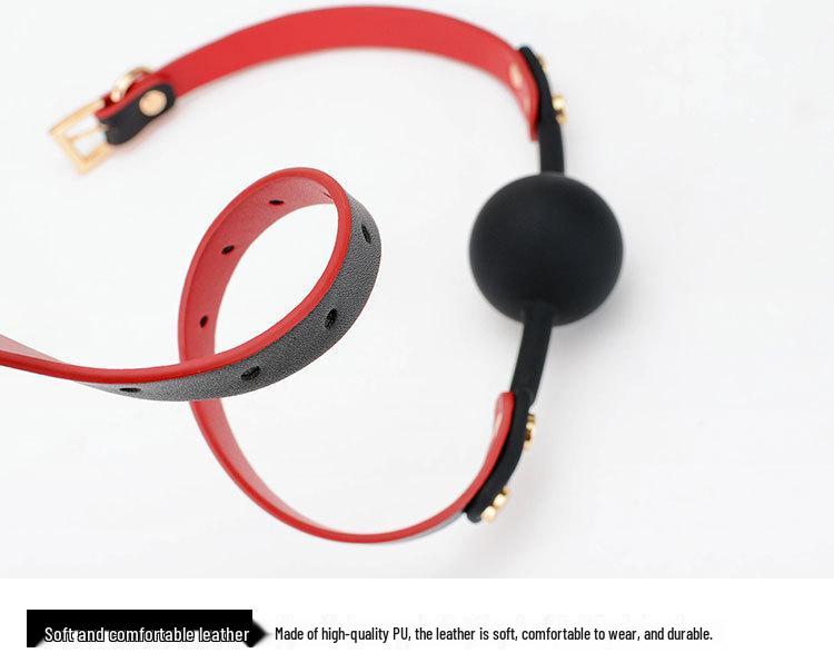 Men's Small Silicone Cowhide-Style Gag Ball with Breathable Hole for Deep Throat Comfort