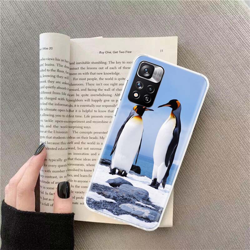 Penguins Love at the North Pole Phone Case For Redmi Note 13 12 Pro Plus 14 15 Pro 5G 11 11T 11E 11S 10 Pro 10S 9 9S Cover Cell