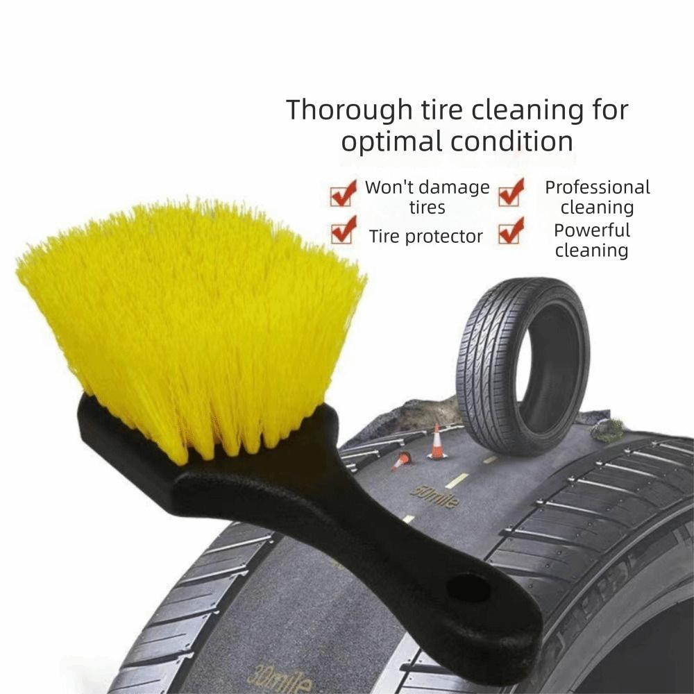 Heavy Duty Car Tire Brush Short Handle Wheel Cleaning Brush  Wheels Cleaning