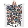 Valorant Spiel Flanelldecke Winter Weich Langlebig Bettwäsche Überwürfe für Kinder Erwachsene Wohnzimmer Flauschige Tagesdecke Schlafsofa Abdeckung
