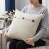 2PCS Imitation Linen Cushion Cover Japanese Style Throw Pillowcover Buttoned Pillowslip  Sofa Decor
