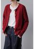 Autumn 2026 Women's Round Neck Cable Knit Cardigan - Long Sleeve, Single-Breasted Sweater.