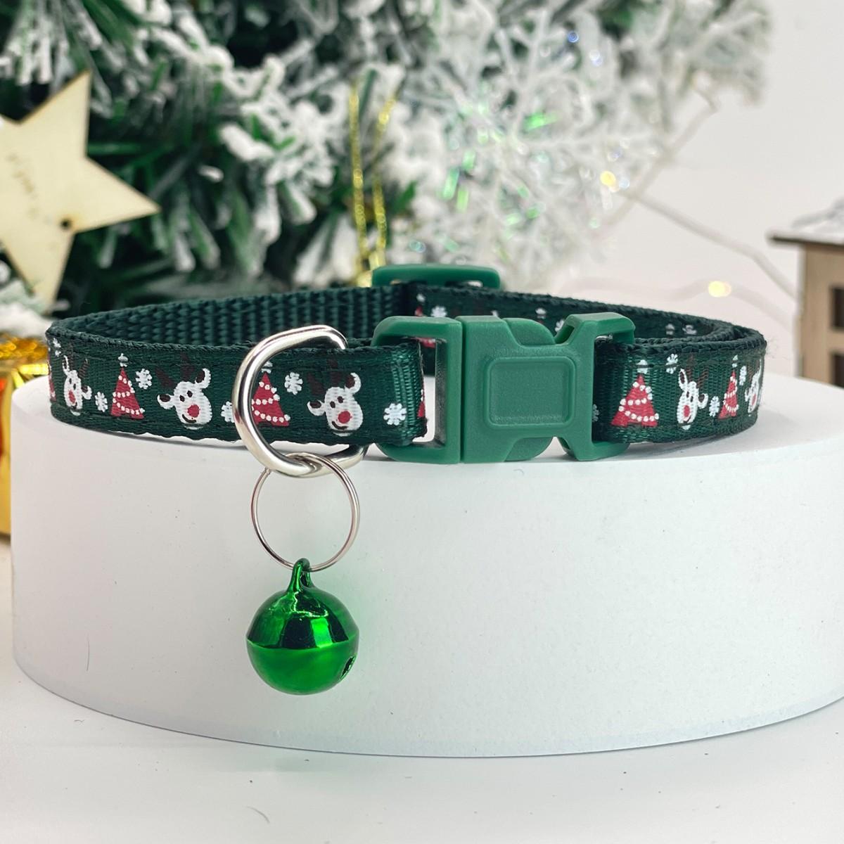 

Christmas Pet Collar Adjustable Dog Collar Christmas Tree Snowman Print Pattern Pet Supplies for Large Medium Small Dogs & Cats