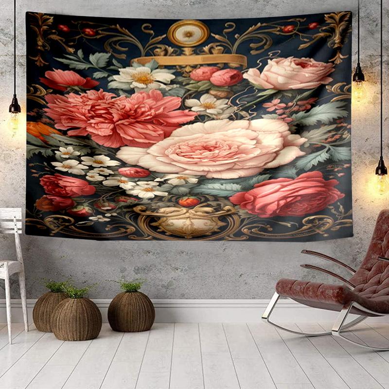 Floral Elegance In Bloom Tapestry Room Decoration Wall Hanging for Living Room Bedroom, dormitory, Birthday and Christmas gifts