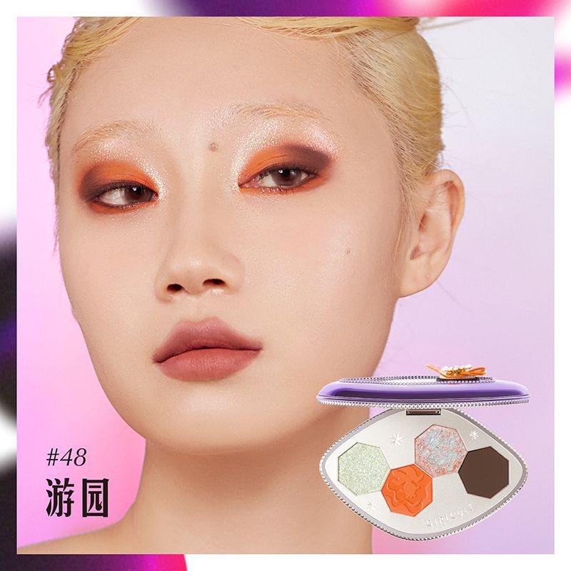 Girlcult Palette Ombretti 4 Colori Glitter Chameleon Matte Champagne Shimmer Impermeabile Palette Ombretto Coreano Trucco Vegano