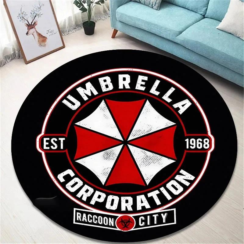 R-Resident Evil Umbrella Printed Round Carpet Living Room Bedroom Beautiful Mats Non -slip Door Pad Floor Mats Birthday Gift