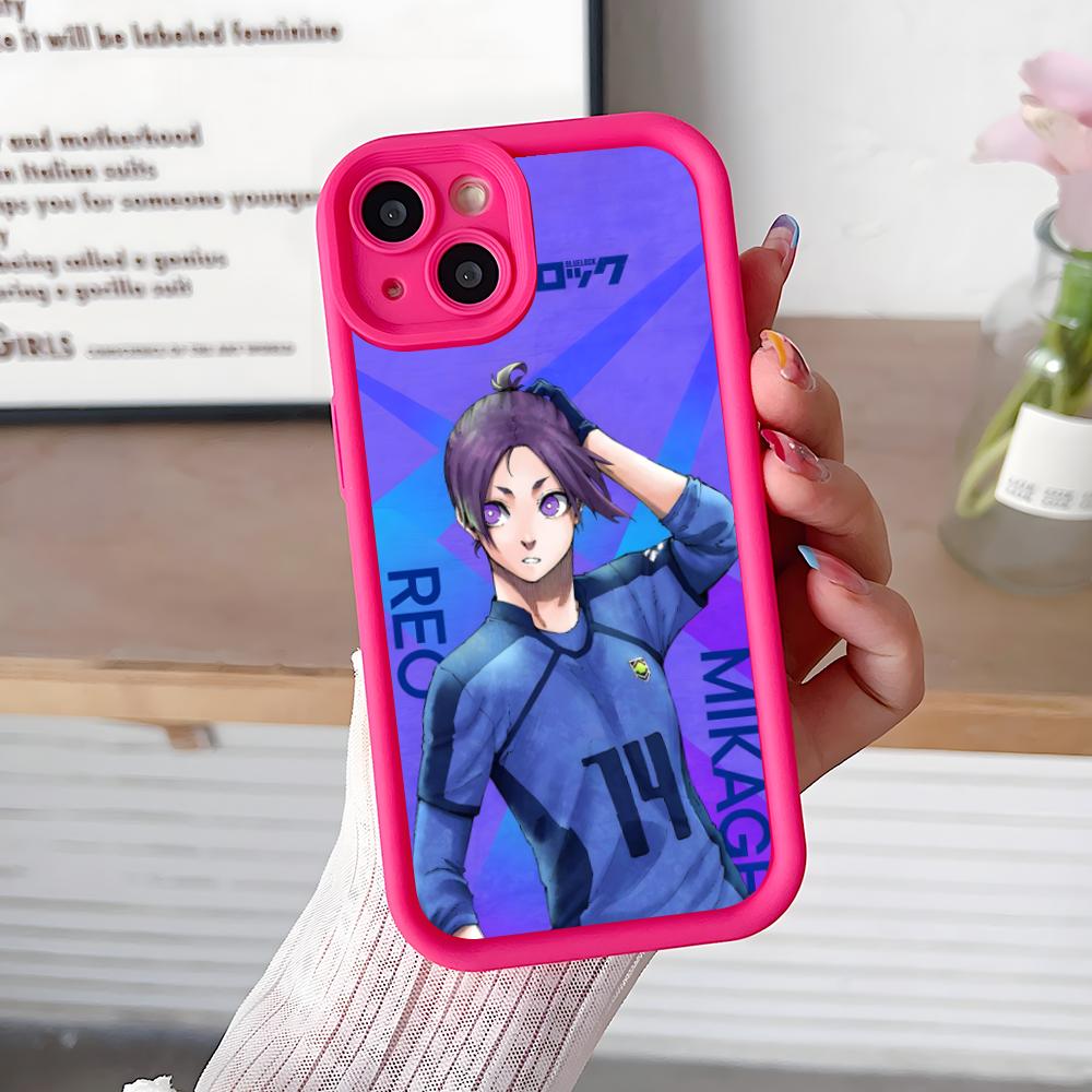 Blue Lock Reo Mikage Verdickte TPU Handyhülle für iPhone 17 16 15 14 13 12 11 Air Pro Max Plus Bunte Hülle