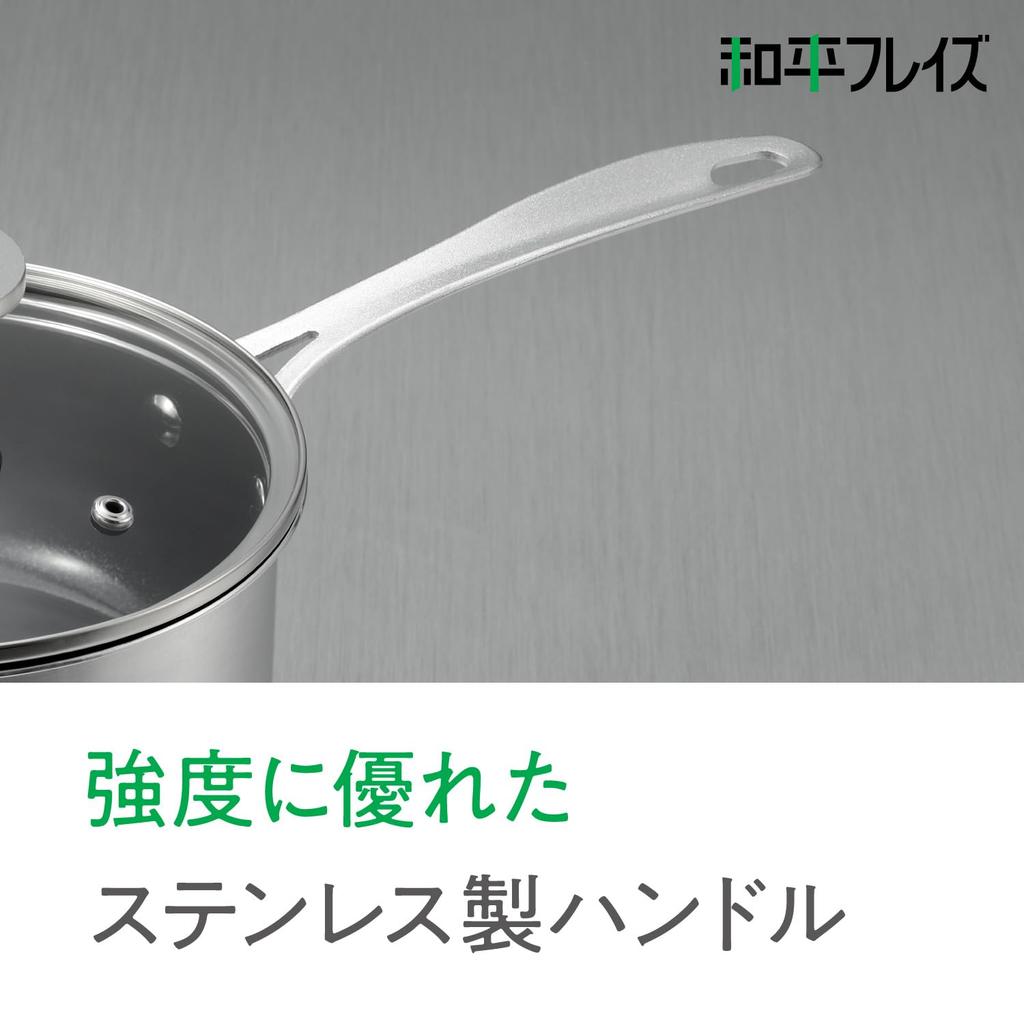Wahei Freiz Matte Aluminum x Black Ceramic Saucepan, 18cm, IHGas Compatible, Ceramic Coating, PFOAPFOS Free, with Lid, Grace MB-3638