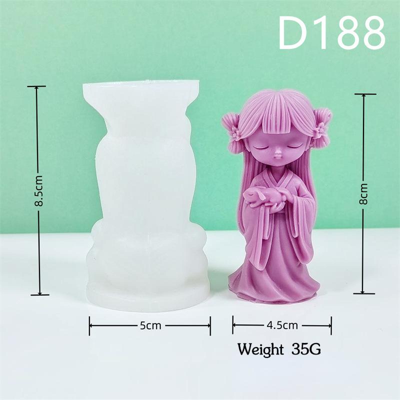 3D Niedliche Prinzessin Silikon Kerzenform DIY Augen Schließendes Mädchen Aromatherapie Gips Kristall Harz Gießform Heimhandwerk Geschenke