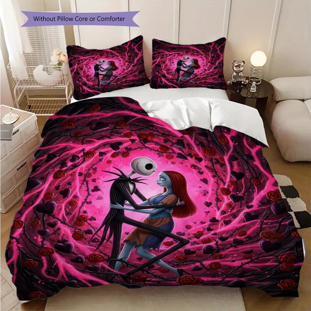 1PC The Nightmare Before Christmas pattern Bedding Quilt Set Quilt Cover Pillowcase Home Decoration (1 * duvet cover + 27 * pillowcase, without core)