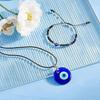 Set of 4 Turkish Evil Blue Eyes Bracelet Glazed Pendant Palm Volcanic Stone Bead Bracelet