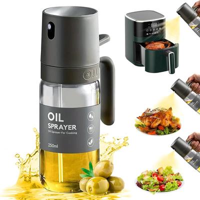 Ölsprüher zum Kochen, 250 ml Ölsprühflasche und Ölpinsel Küche, Ölsprüher, Sprühflasche Öl Küche für Heißluftfritteuse