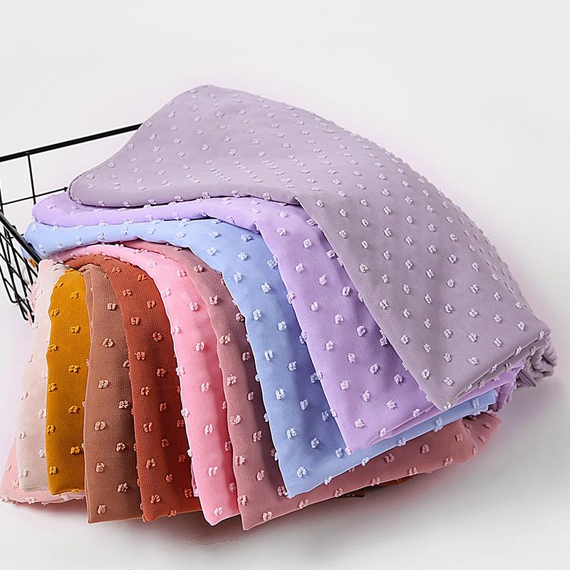 Pearl Tassel Solid Color Chiffon Headscarf