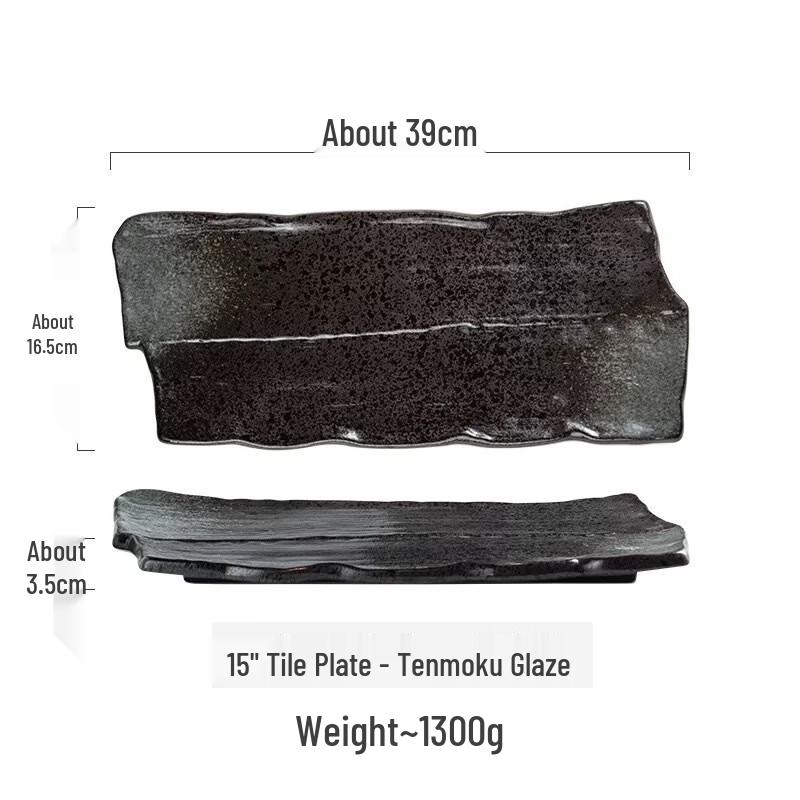 Japanese Ceramic Irregular Rectangular Plate