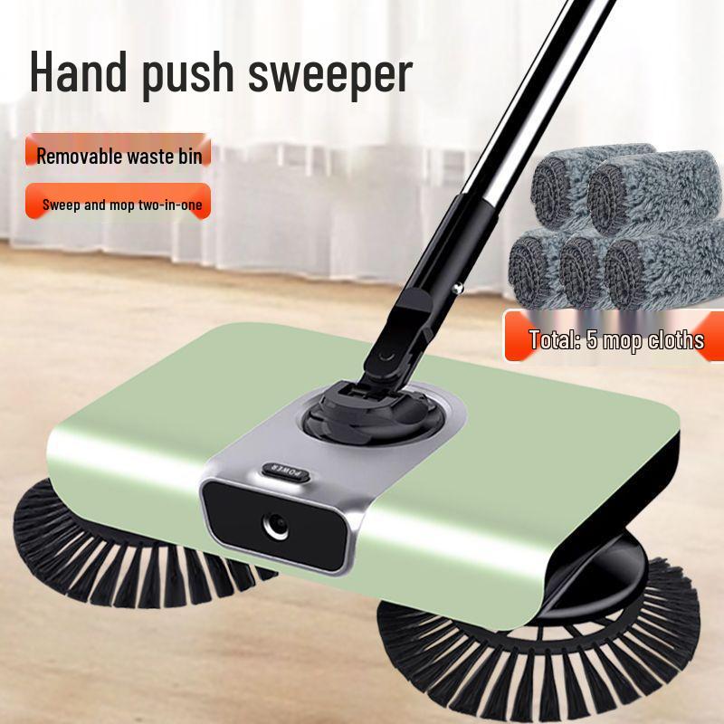 Tlačná zametací stroj: Sada smetáku, lopatky, mopu a stěrky s integrovaným robotem