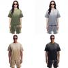Herren lockeres Baumwollmischungs-T-Shirt atmungsaktiv Streetwear Kurzarm Top für Jugendliche