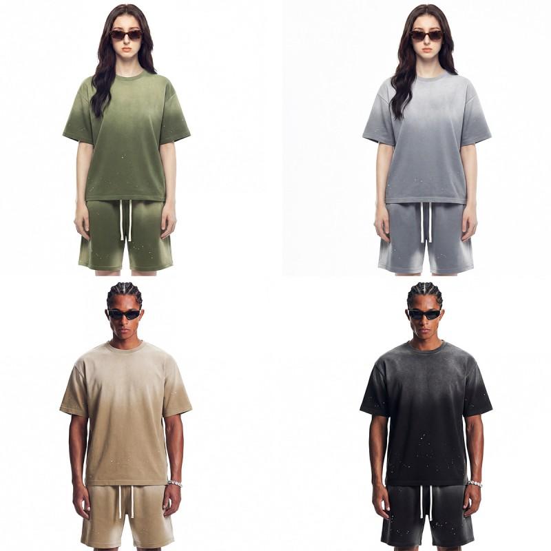 Herren lockeres Baumwollmischungs-T-Shirt atmungsaktiv Streetwear Kurzarm Top für Jugendliche
