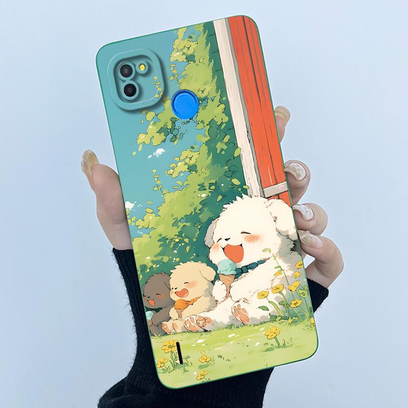 For Tecno Pop 4 Lte Case Liquid Silicone Fashion Simplicity Oil Painting Floral Back Cover For Techno Pop4 Air Phone Case BC1s