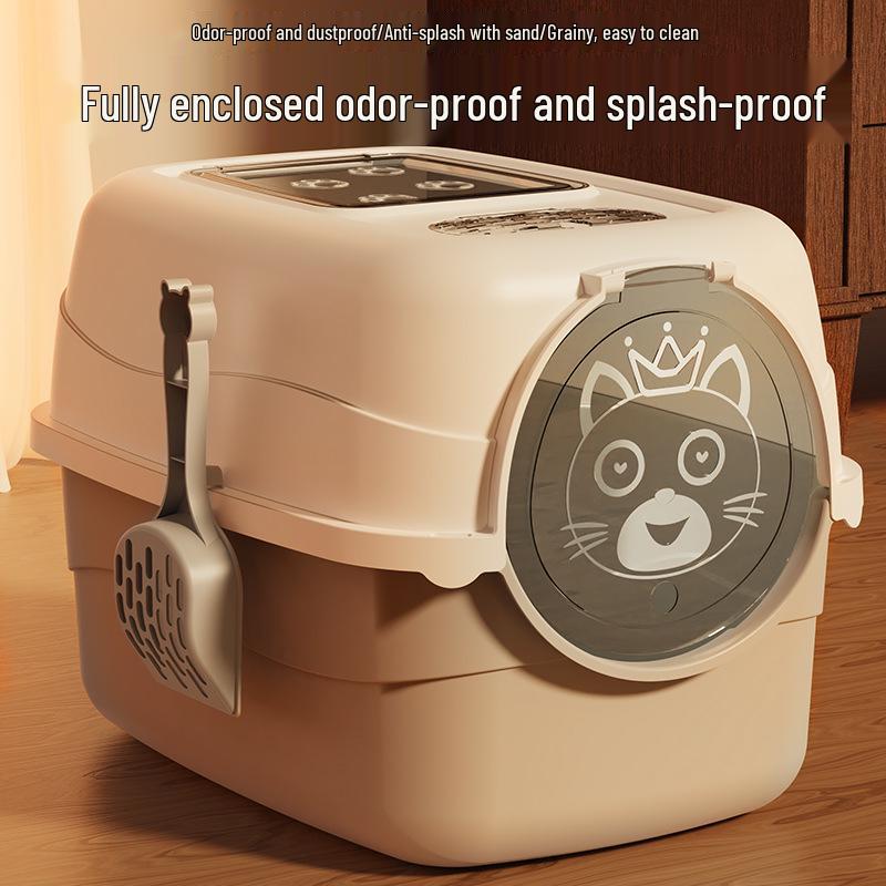 Large Kitten Odor Control Litter Box - Fully/Semi-Closed Cat Toilet