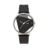 KLON INVISIBLE UNIVERSAL SHAPES Triangle Black 38mm Watch, Clear Dial, Leather Strap