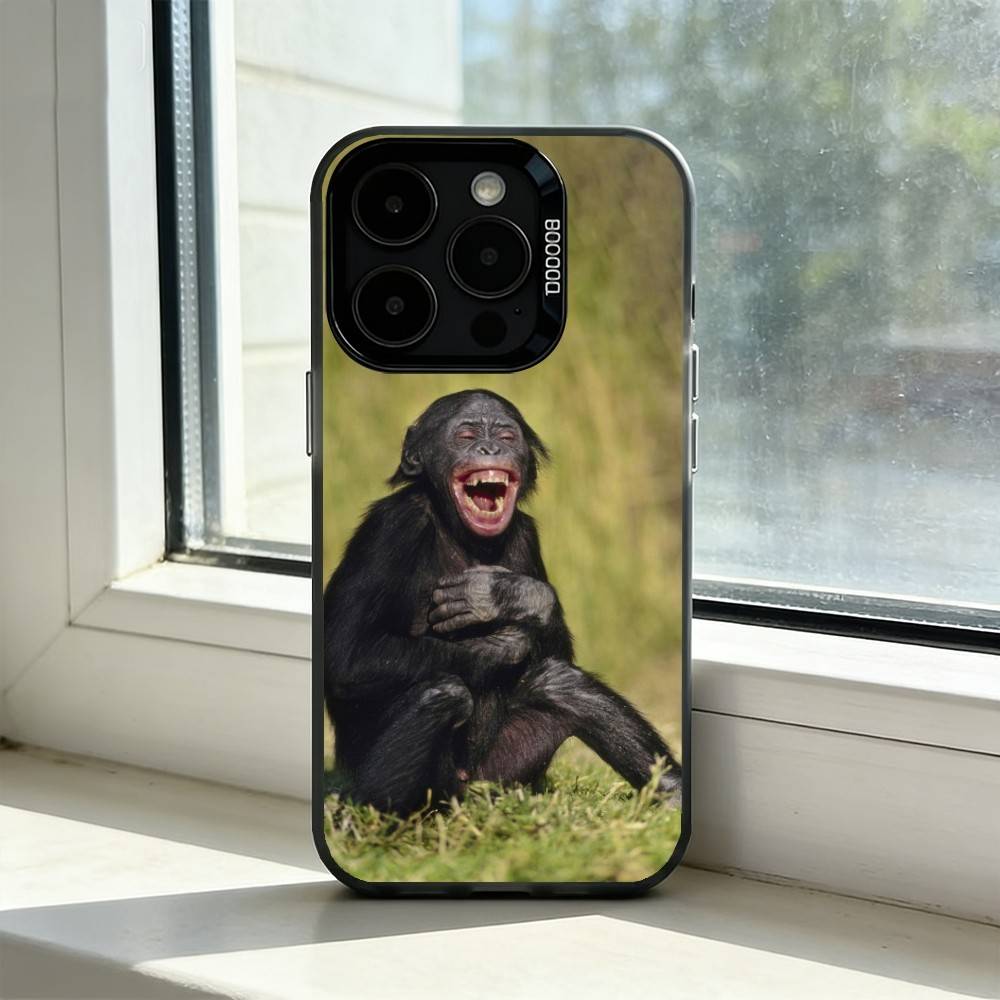 Funny Monkey M-Memes Phone Case For iPhone 17,16,15,14,13,12,11 Plus,Pro Max,XS,Colorful Silver Black Cover