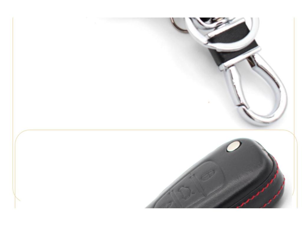 4D Leather Key Case for Hyundai & Kia: Fits K2, K5, Rio, Sorento - 3-Button Folding Key.