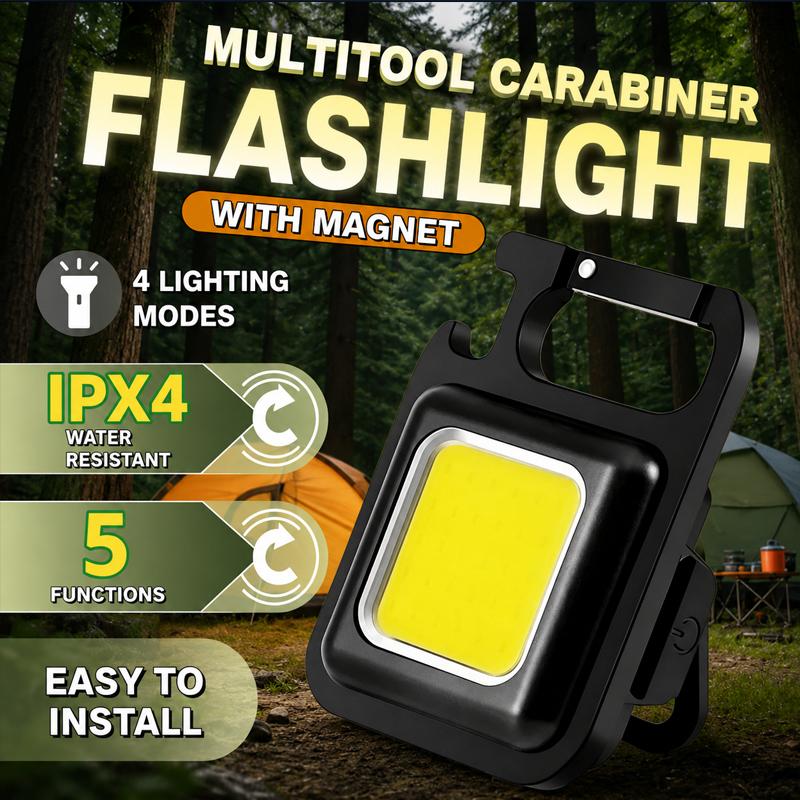 Mini Flashlight Keychain Carry LED COB Work Light Flashlamp Waterproof USB Charge Convenient Emergency Outdoor Lighting Camping