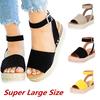 Casual Women's Rubber Sole Studded Wedge Buckle  Strap Open Toe Sandals