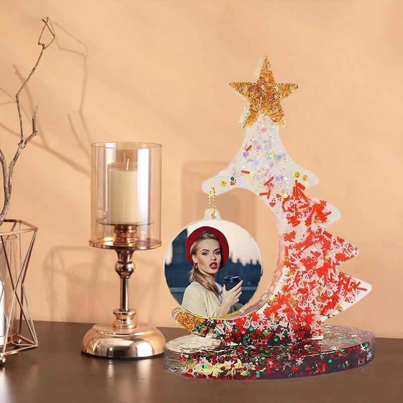 DIY Christmas Tree PhotoFrame Silicone Mould Crystal Epoxy ResinCraft Casting Handmade Home Decorative Art Christmas Resin Mould