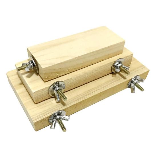 Pet Bird Parrot Wood Stand Perch Platform Hanging Cage Decor Paw Grinding Toy