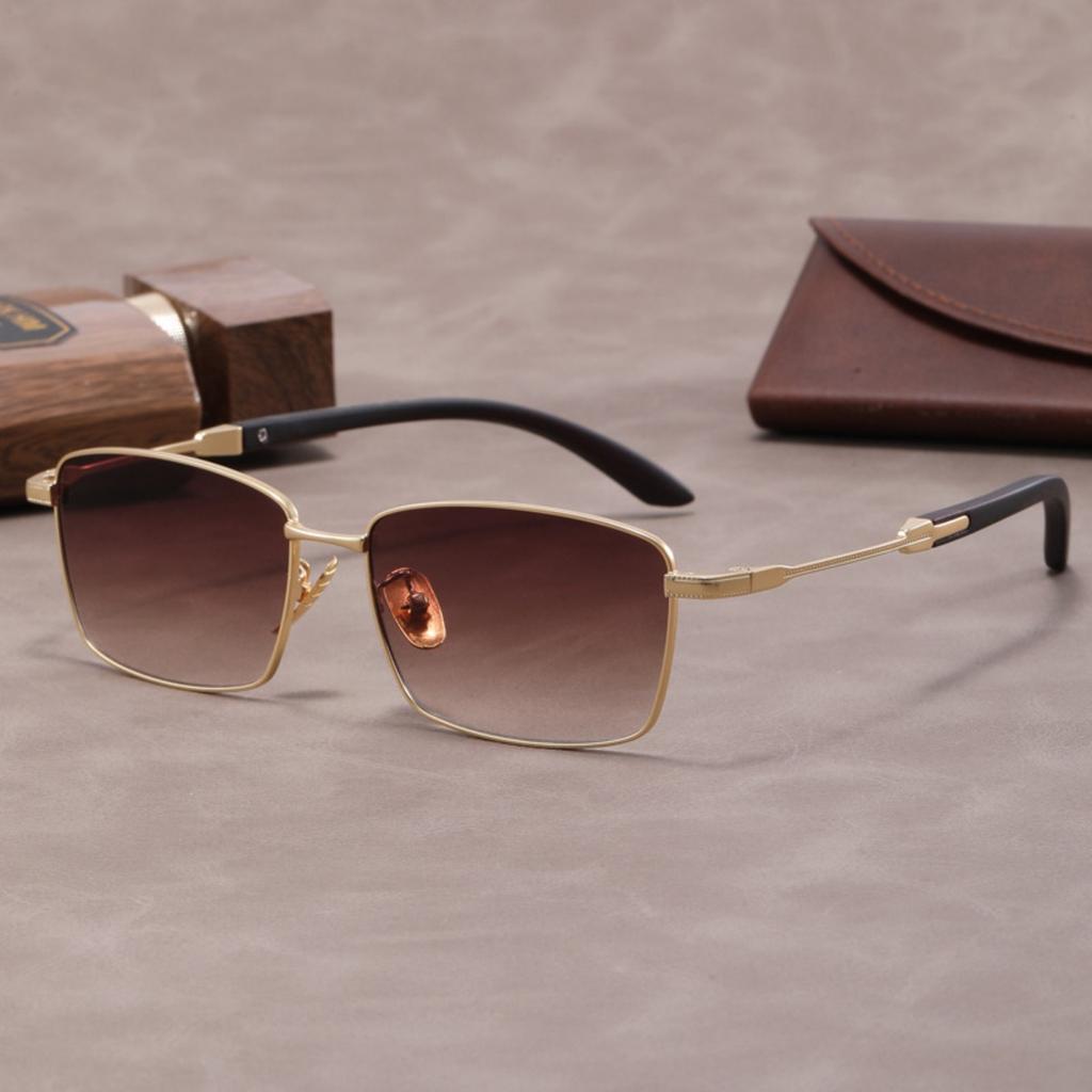 Fashion Men'S Metal Sunglasses Aluminum Magnesium Frame Driving Sun Glasses Men Vintage Man Eyewear Anti-Glare Uv400