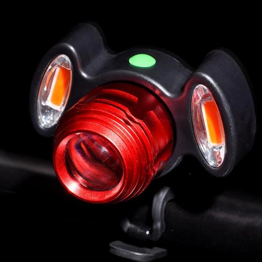 Супер яркая велосипедная фара Три головки 3000 лм Свет Телескопический зум USB Перезаряжаемый Водонепроницаемый T6 COB Велосипедный передний свет красный