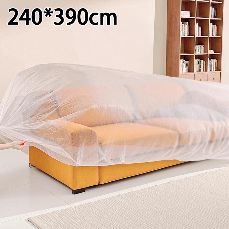 Transparent Disposable Bed Dust Cover Waterproof Thick Plastic Furniture Protection Easy Application Elastic Edges·