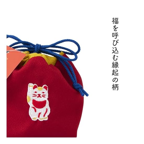 JIKAN STYLE Drawstring Bag, Enpuku Drawstring Bag, Made in Japan, Lucky Charm, Japanese Pattern, Acc