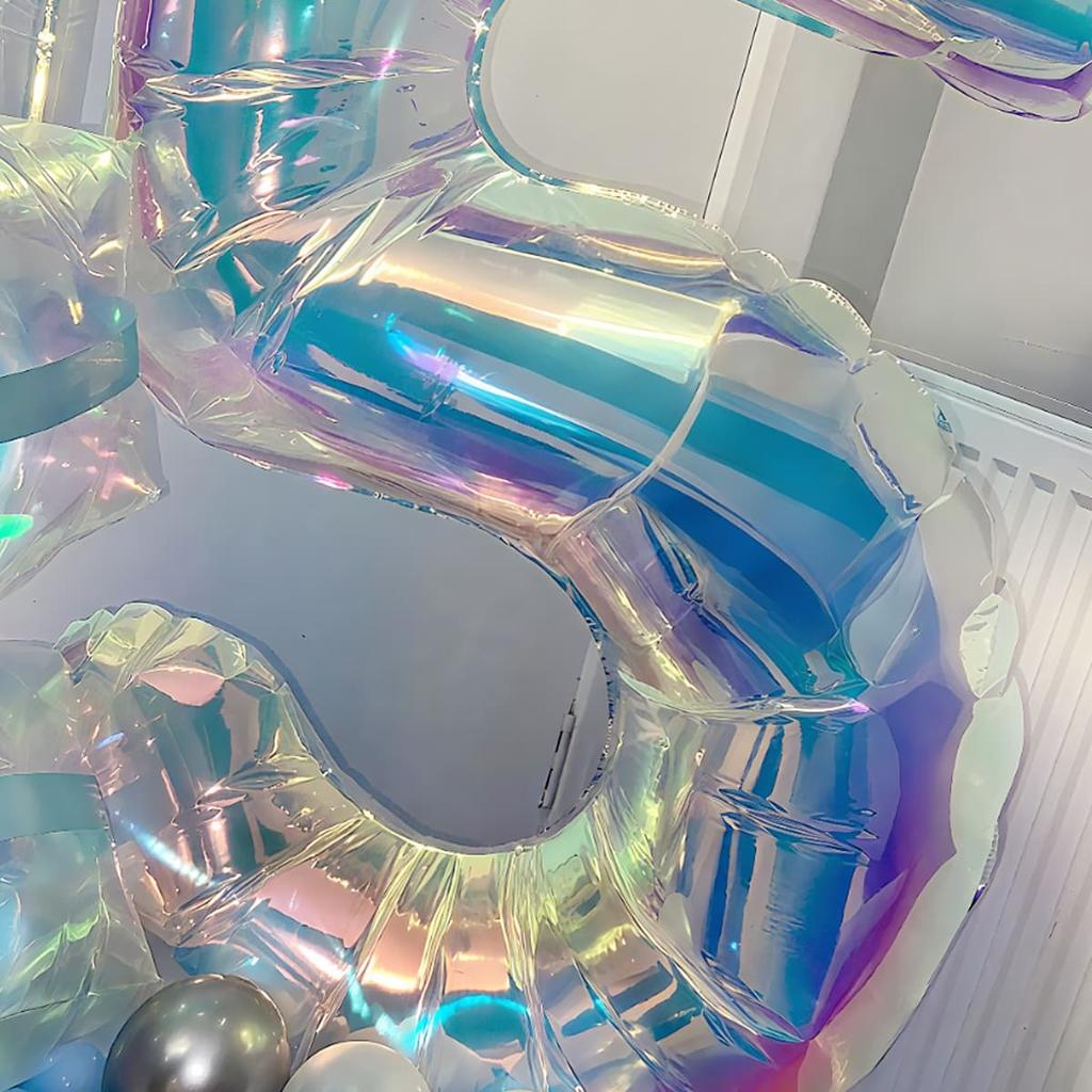 Colorful Rainbow Balloon Set Digital Transparent Colorful Aluminum Film Balloon Commemorative Day Birthday Party Decoration