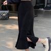 Slim-Fitting High Waist Split Mermaid Skirt Women's Autumn Winter Korean Style Mid-Length Elegant A-Line Bodycon Midi Skirt