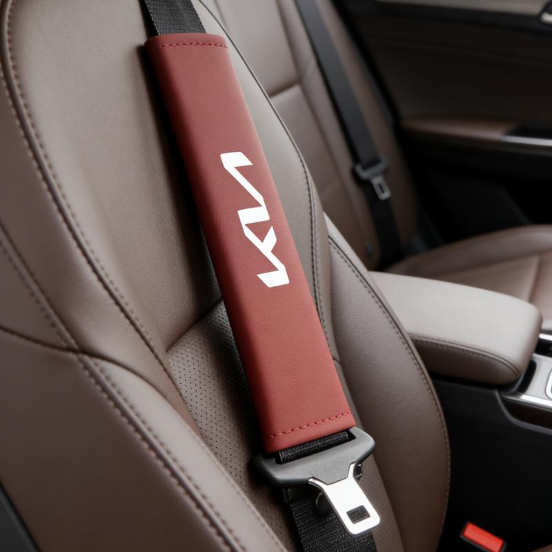 Carbon Fiber Leather Car Seat Belt Cover Shoulder Pad Neck Protection for Kia Rio Soul Cerato Soent Sportage Picanto K5 Forte zqdtx40