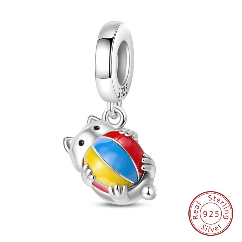 Fashion Copper Vacation Surfing Cats Cute Pink Rabbit Animal Charms Pendants Fit Qikaola Bracelets Fine Diy Jewelry