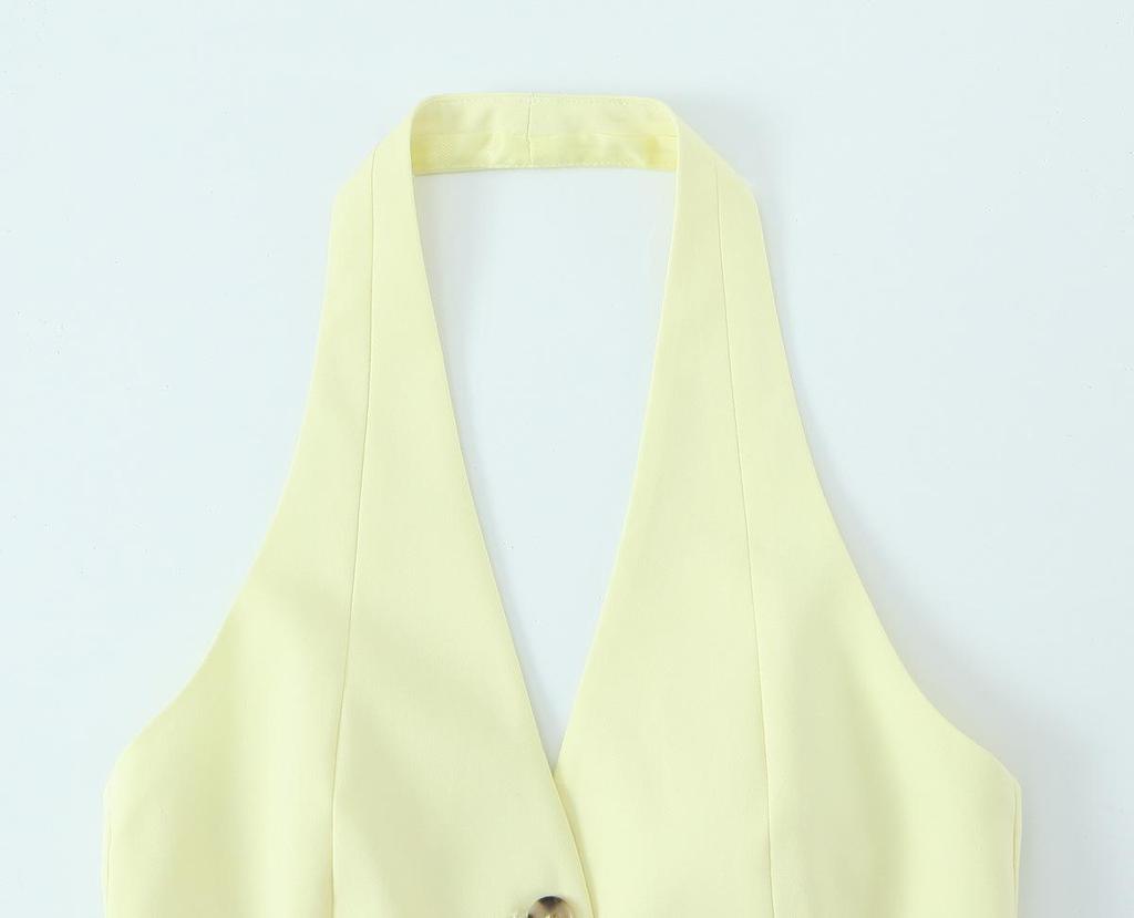 2025 Spring Women's Halter Neck Top & Long Pants Set - European & American Style