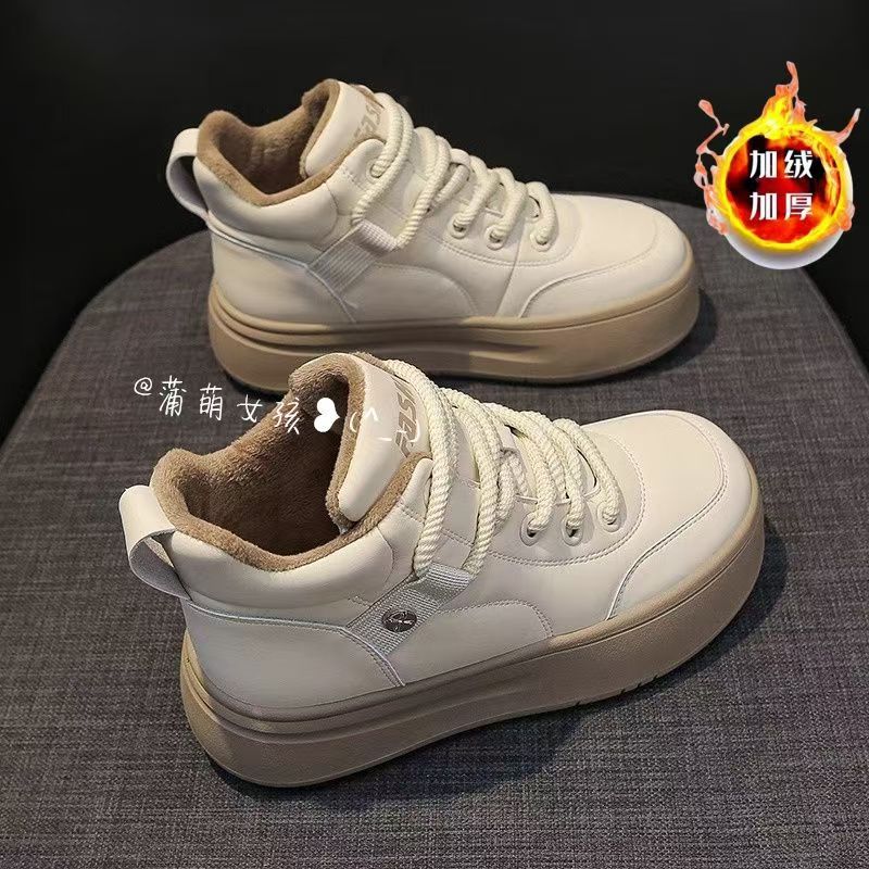 Women Warm Fleece Lined Thick Sole High Top Casual Sports Sneakers