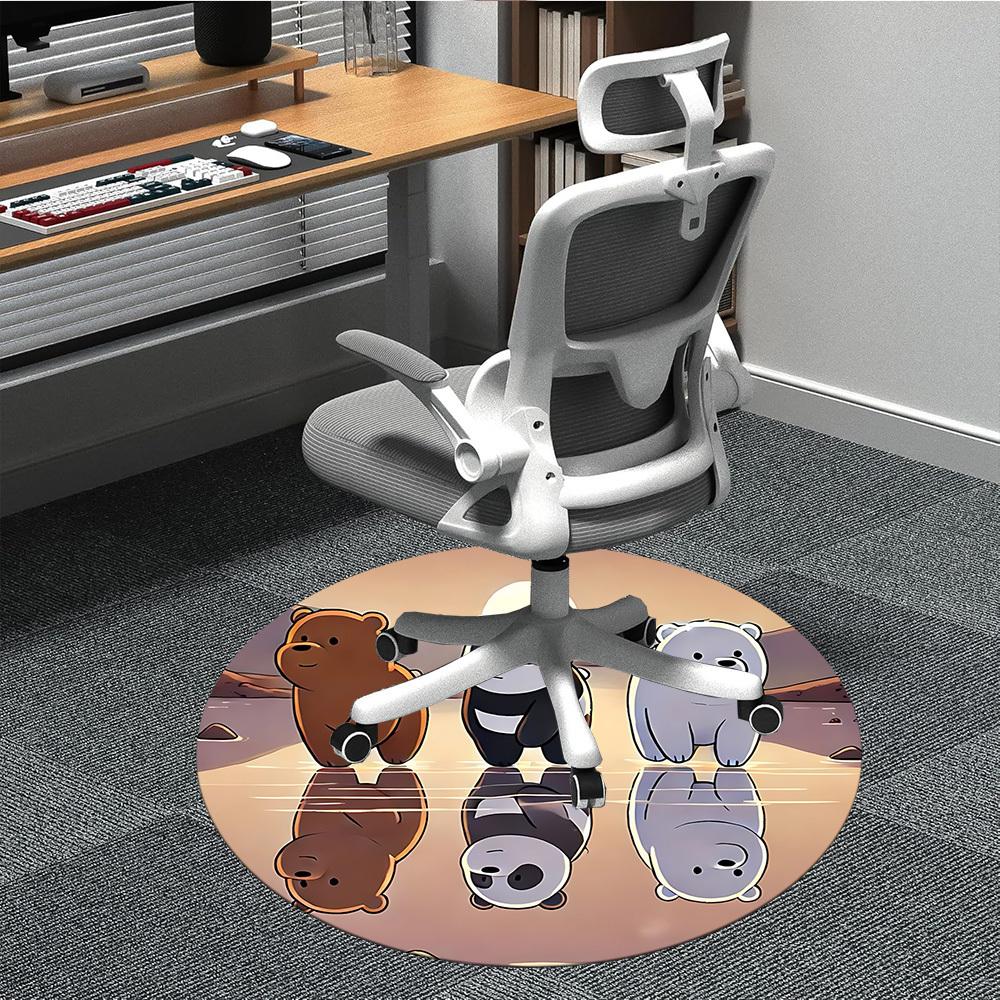 

1pc We Bare Bears Friends Office Round Area Rug, Under Office Chairs Bedroom Living Room Home Decor, Room Decoa1022174 80cm by 80cm