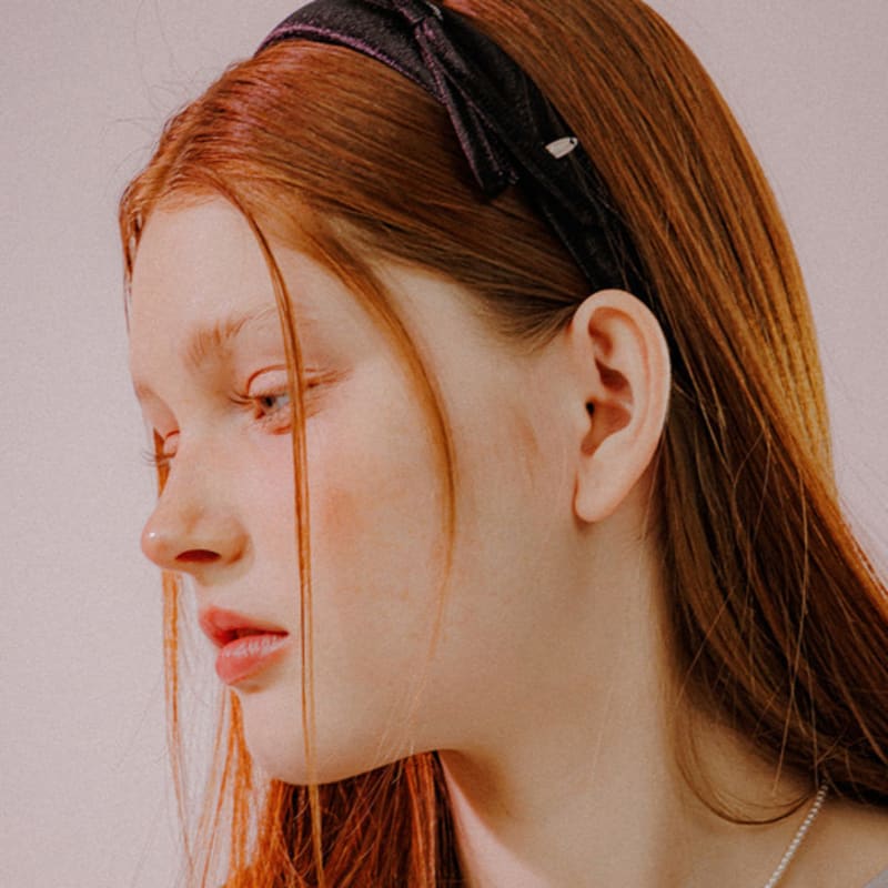 Mellotory Wide Ribbon Satin Hairband (black)